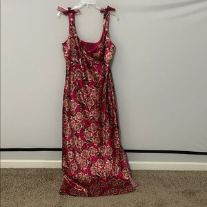 Floral Pink Sleeveless Maxi Dress